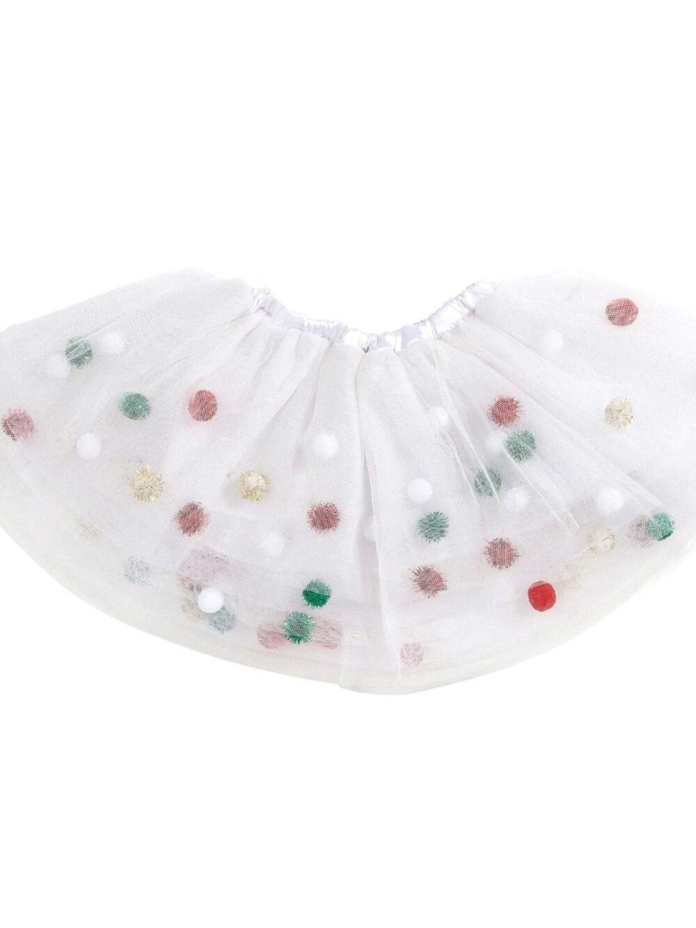 Stephan Baby: Baby Girl Holiday Red/Green Pom Tutu Skirt Size 6-12 Mos NEW